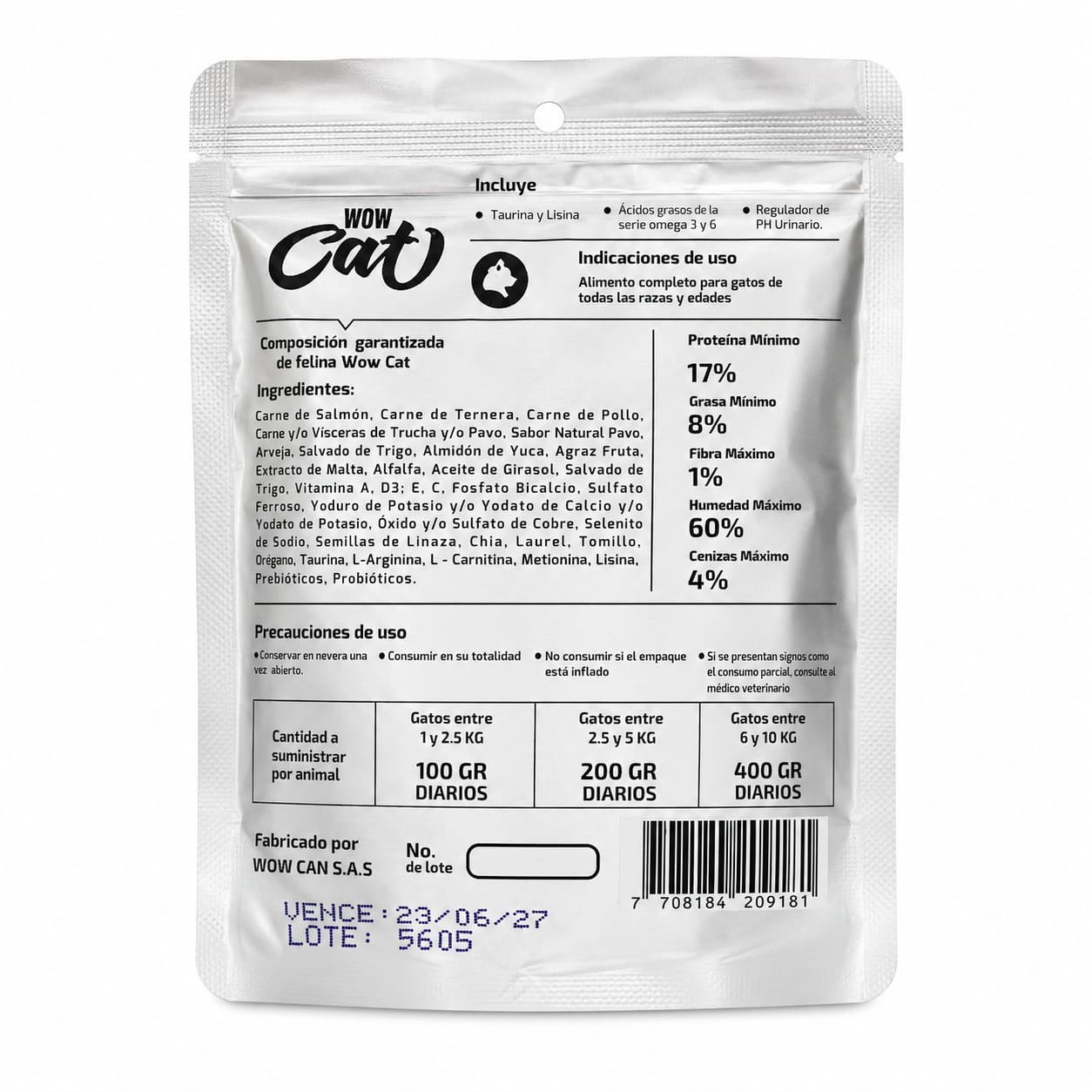 Wow Cat Pavo Alimento Natural Cocinado al Vapor 100 g